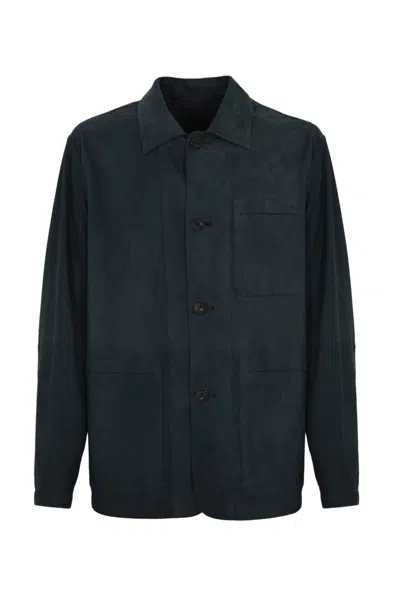 CORNELIANI CABAN JACKET IN SUEDE