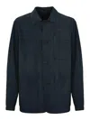 Corneliani Caban Jacket In Suede In Blue