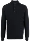Corneliani Cable-knit Long-sleeve Jumper In Blue