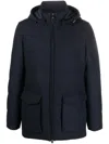 Corneliani Cargo-pocket Cashmere Padded Jacket In 蓝色