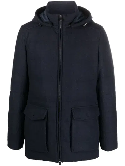 Corneliani Cargo-pocket Cashmere Padded Jacket In 蓝色