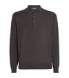 Corneliani Cashmere-silk Polo Sweater In Brown