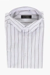 Corneliani Cc Brothers Cotton Shirt With Balanced Stripe Motif