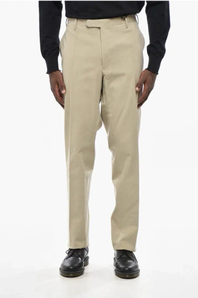 Corneliani Cc Ccollection Cotton Gabardine Chino Pants In Neutral