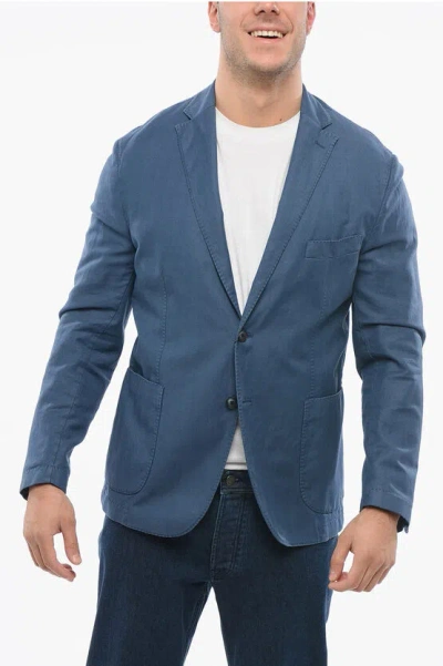 Corneliani Cc Colection Cotton Single Breasted Blazer With Patch Pocket