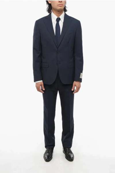 Corneliani Cc Colelction District Check Virgin Wool Side Vents 2-button