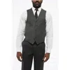 Corneliani Cc Collectio Striped 5 Buttons Refined Wool Blend Men's Vest