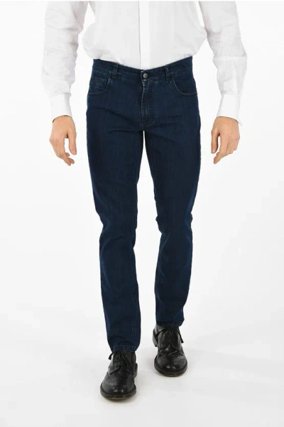 Corneliani Cc Collection 17cm Denim Stretch Gulf Straight Fit Jeans In Blue