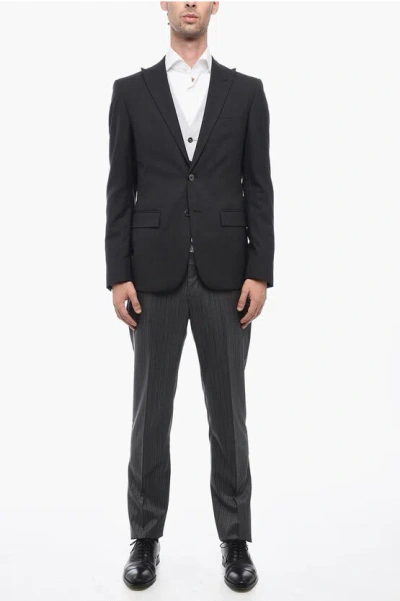 Corneliani Cc Collection 3-piece Cerim.reset Suit With Pinstriped Pants In Gray