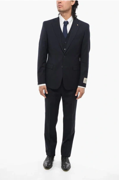 Corneliani Cc Collection 3-piece Refined Jacquard Wool Blend Suit