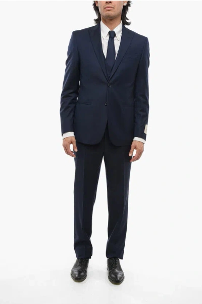Corneliani Cc Collection 3-piece Refined Suit With Peak Lapel
