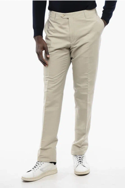 Corneliani Cc Collection 4-pocketed Right Cotton Pants In Neutral