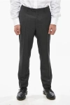 Corneliani Cc Collection 4-pocketed Virgin Wool Pants With Hidden Butto In Gray