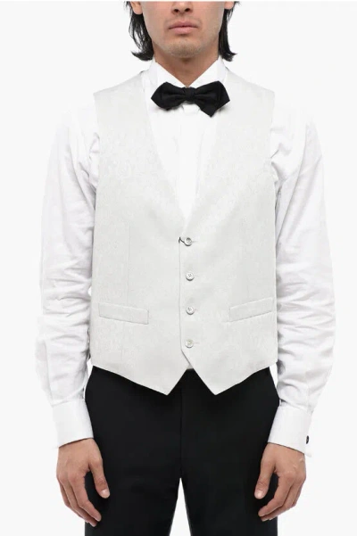 Corneliani Cc Collection Anthemion-print Refined Cermo Waistcoat With 4 In Grey