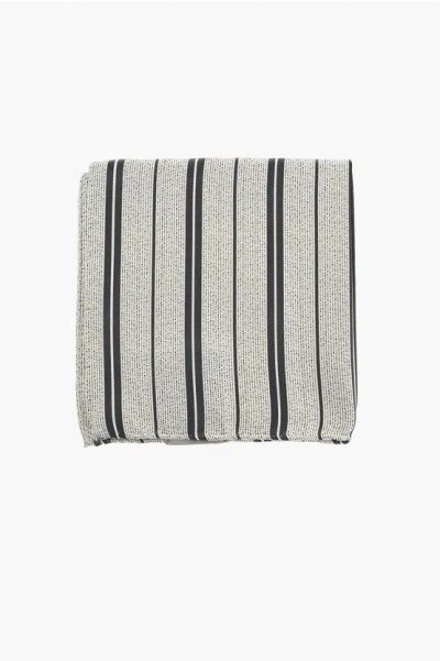 Corneliani Cc Collection Bayadere Patterned Silk Pocket Square
