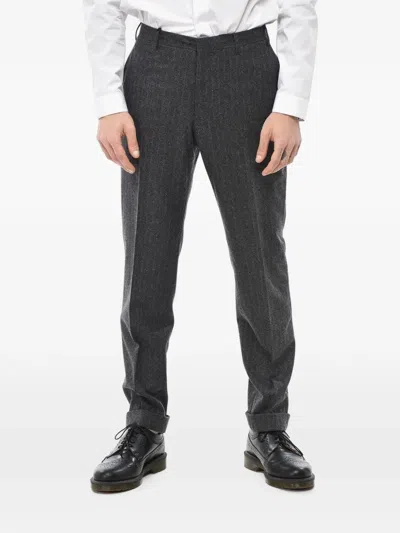 Corneliani Cc Collection Belt-loop Trousers In Black