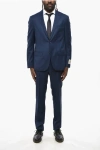 Corneliani Cc Collection Bird's Eye Virgin Wool Suit In Blue