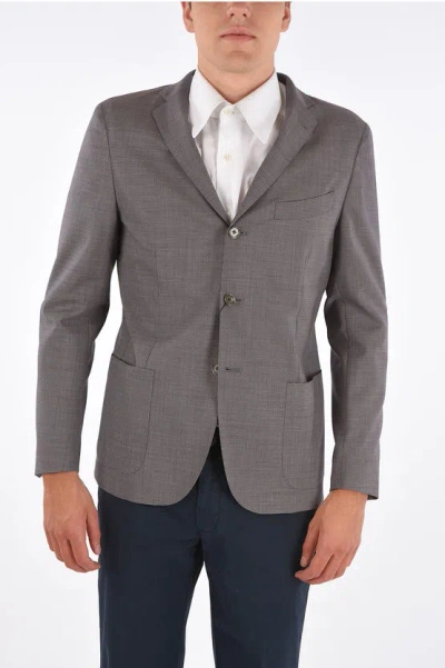 Corneliani Cc Collection Blazer Reward Sfoderato Con Motivo Pied De Pou In Gray