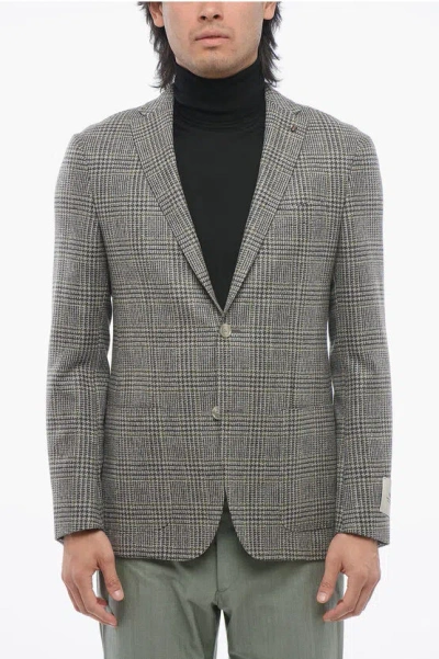 Corneliani Cc Collection Cashmere-blended Blazer With Check Pattern