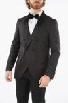 Corneliani Cc Collection Center Vent Shawl Lapel Cerim. Reward Double-b In Purple