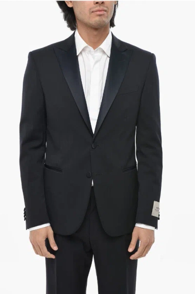Corneliani Cc Collection Ceremony Reset Blazer With Satin Peak Lapel In Animal Print