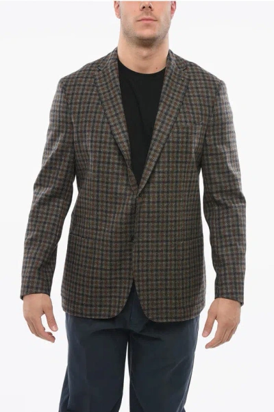 Corneliani Cc Collection Check Motif Right Blazer With Patch Pocket