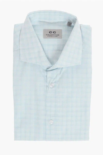 Corneliani Cc Collection Checked Cotton Shirt Grösse 38