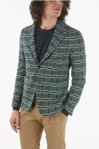 Corneliani Cc Collection Checked Side Vents Notch Lapel Papiro 2-button In Green