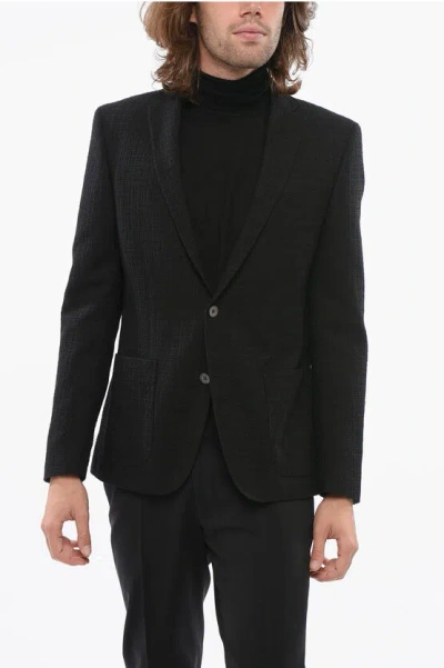 Corneliani Cc Collection Cool Wool Reset Blazer With 3d Tone On Tone Mo