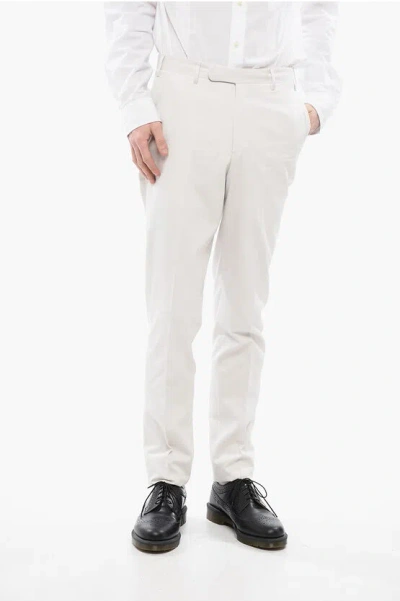 Corneliani Cc Collection Cotton And Cashmere Pants With Scalloped Hem In White