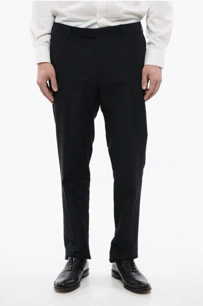 Corneliani Cc Collection Cotton And Linen Right 4-pocketed Pants In Black
