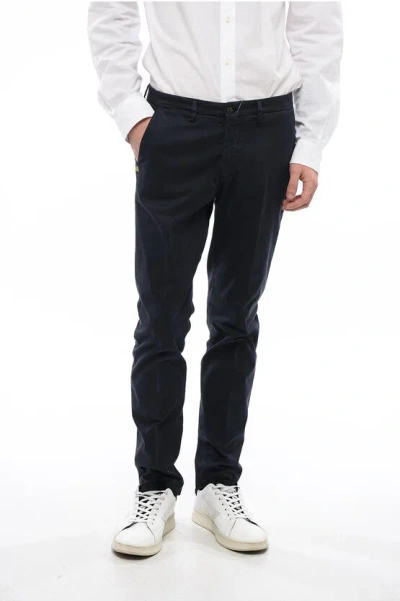 Corneliani Cc Collection Cotton Blend Chinos Pants With Belt Loops In Black