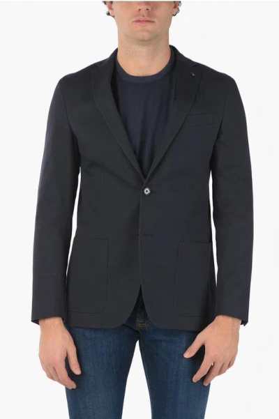 Corneliani Cc Collection Cotton Blend Right Blazer With Beetle Brooch In Multi