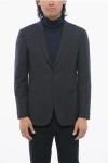 Corneliani Cc Collection Cotton-blended Right Blazer With Hopsack Motif