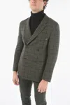 Corneliani Cc Collection District Check Motif Reset Double-breasted Bla In Green