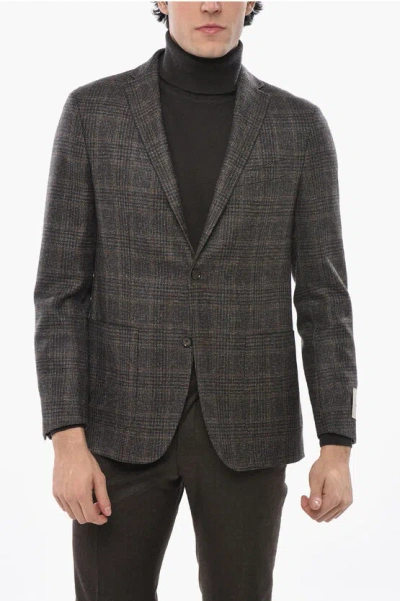 Corneliani Cc Collection District Check Right Virgin Wool Blazer In Multi