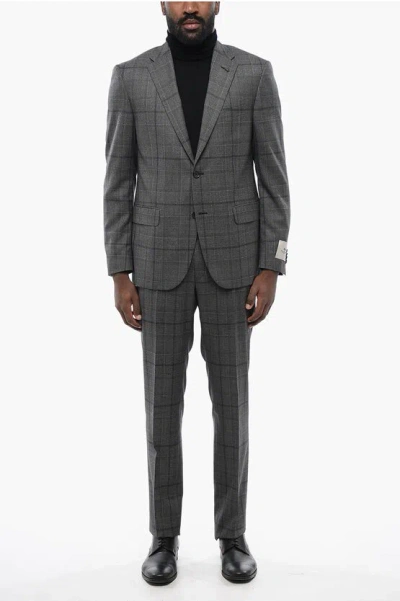 Corneliani Cc Collection District Check Right Virgin Wool Suit
