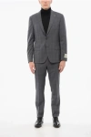 Corneliani Cc Collection District Check Right Virgin Wool Suit In Gray