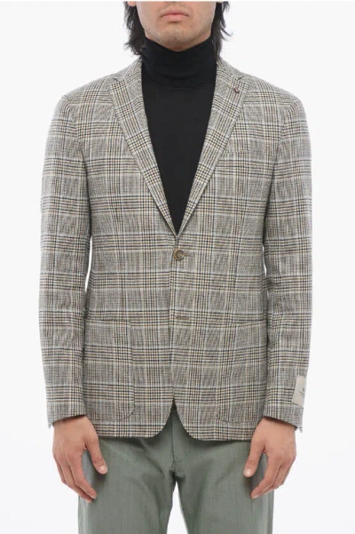 Corneliani Cc Collection District Check Right Wool Blend Blazer