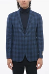 Corneliani Cc Collection District Check Right Wool Blend Blazer