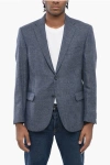 CORNELIANI CC COLLECTION DISTRICT CHECK VIRGIN WOOL BLEND BLAZER