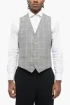 Corneliani Cc Collection District Check Virgin Wool Vest In Grey