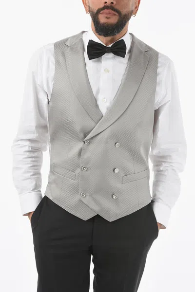 Corneliani Cc Collection Double Breasted Cerim. Reward Waistcoat In Grey
