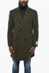 Corneliani Cc Collection Double-breasted Coat With Peak Lapel In Green