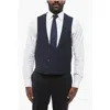 Corneliani Cc Collection Double Breasted Reward Wool Vest In Blue