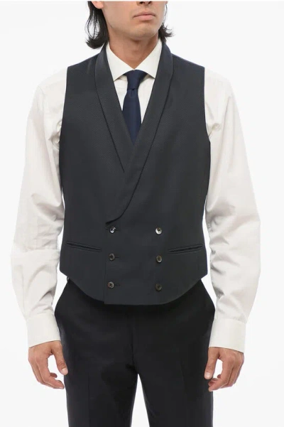 Corneliani Cc Collection Double Brested Vest With Shawl Lapel