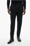 Corneliani Cc Collection Double-pleated Wool Blend Pants With Martingal