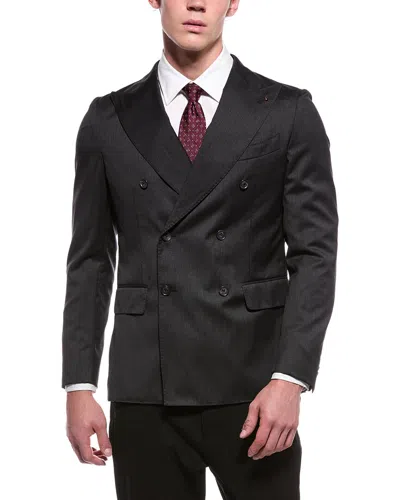 Corneliani Cc Collection Double-breasted Virgin Wool Jacket In Yellow