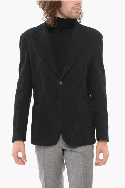 Corneliani Cc Collection Embossed Fabric Relight Blazer With Patch Pock