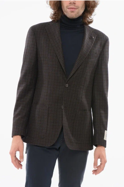 Corneliani Cc Collection Embossed Wool Refined Blazer With Patch Pocket